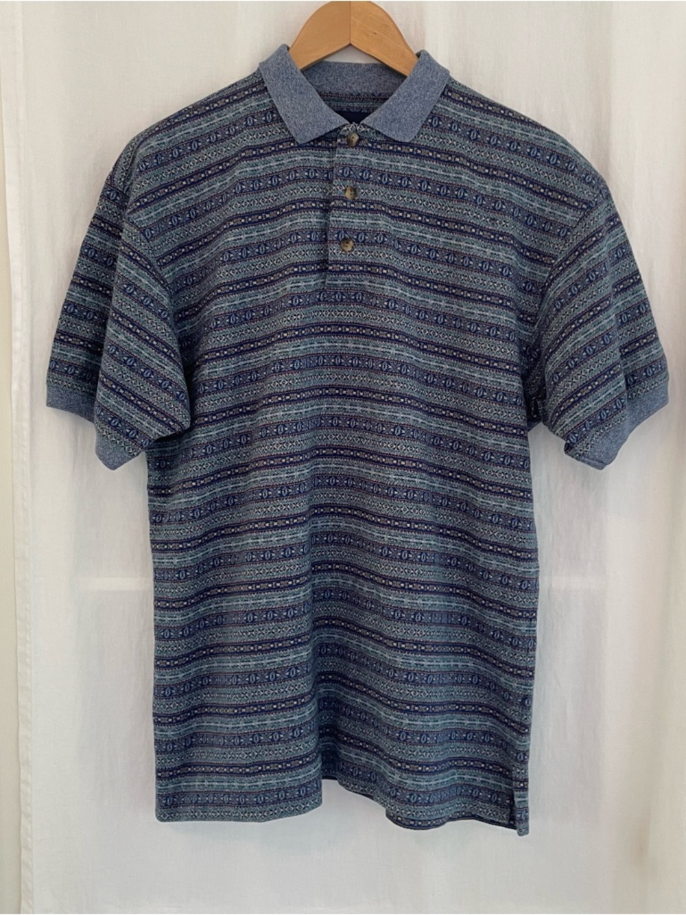 Gant Men's Multi-Blue Striped Pattern Polo